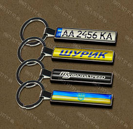 Брелоки для авто з бортиком Brelok Black Chrome c 3D лінзою (кільце)