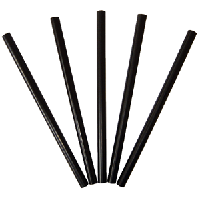 Трубочки для молочних коктейлів прямі Чорні 21см d=6,8 мм 500 шт