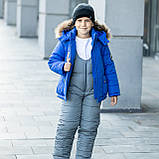 Зимовий комплект (куртка + напівкомбінезон) на хлопчика "Джордж" з натуральним єнотом, фото 2