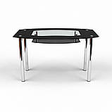 Стіл кухонний скляний "Твіст блек". Колір та розмір можна змінювати. Можливо також фотодрук та матування, фото 2