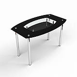 Стіл кухонний скляний "Твіст блек". Колір та розмір можна змінювати. Можливо також фотодрук та матування, фото 3