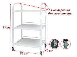 Візок косметологічний/маніпуляційний на 3 полиці модель 004 ДСП