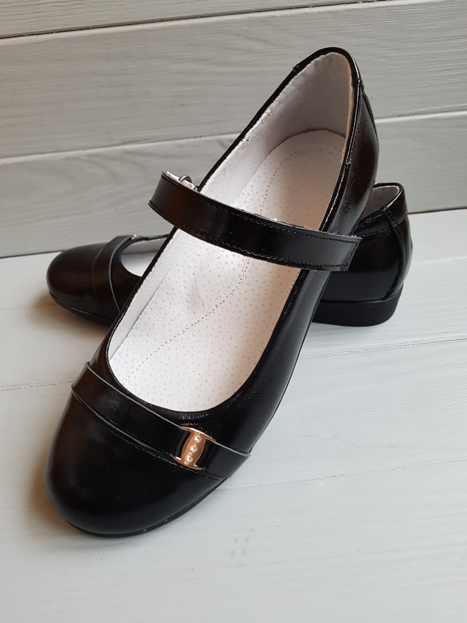Туфлі шкіряні D Style Shiny Black 33р, 35р