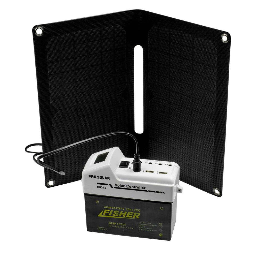 Портативна сонячна батарея-електростанція Fisher Solar 14W 7Ah