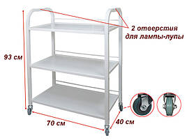 Візок косметологічний/маніпуляційний на 3 полиці модель 016 ДСП