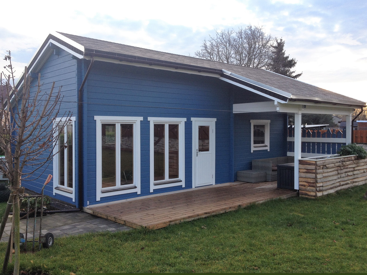 Дерев'яний будинок з термобруса 40,18 м2. Будівництво будинків з термобруса в Україні Thermo Wooden House 096