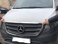 Окантовка решетки (обводка, 2 шт, нерж) Вито 447 (Mercedes Vito / V W447 2014+ гг.)