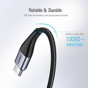 Ugreen Magnetic USB Cable кабель магнітний USB TYPE C 1 метр в обплетенні для заряджання та синхронізації. Чорний