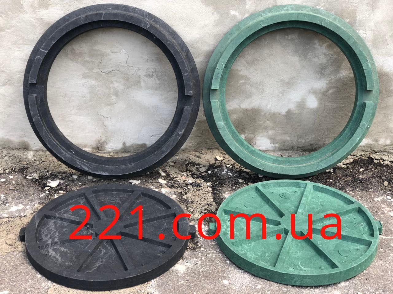 Люк канализационный полимерпесчаный зеленый до 5 тонн - фото 2 - id-p552787866