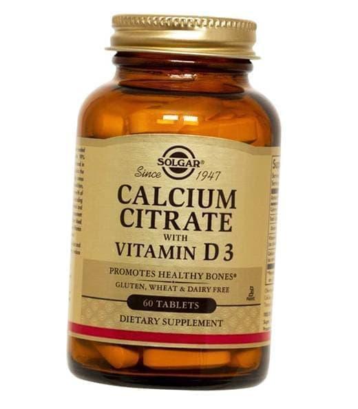 Цитрат Кальцію З Вітаміном Д3, Calcium Citrate, Solgar, 60 таблеток