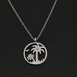 Кулон з пальмою, ланцюжок жіноча, "острови"