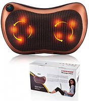 Роликовый универсальный массажер для спины и шеи Massage pillow GHM 8028 (массажная подушка)