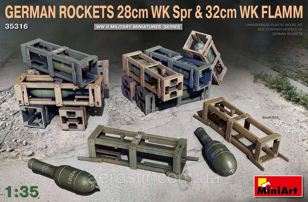 Німецькі Снаряди 28 см WK Spr і 32 см WK FLAMM 1/35 MiniART 35316, фото 1