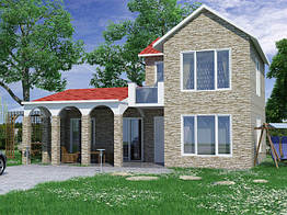 Збірний будинок на сталевому каркасі PRF302 145m2 2-х поверховий Prefsan Prefabrik