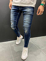 Чоловічі стильні джинси/сині (терті) 3