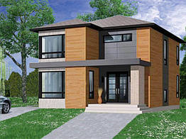 Збірний будинок на сталевому каркасі PRF303 160m2 2-х поверховий Prefsan Prefabrik