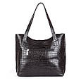 Шкіряна сумка модель 1 чорний кайман, фото 3