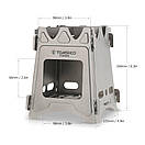 Титанова піч щепочниця туристична та титановий казанок Tomshoo titanium 750 мл зі складними ручками для походу туризму, фото 7