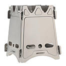 Титанова піч щепочниця туристична та титановий казанок Tomshoo titanium 750 мл зі складними ручками для походу туризму, фото 10