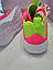 Літні кросівки Nike (репліка) для дівчаток 26-31/ фуксія+салат/шкіра устілка, супінатор, фото 3