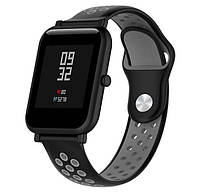 Спортивный ремешок Primo Perfor Sport для часов Xiaomi Amazfit Bip / Bip Lite/nAmazfit GTS - Black&Grey