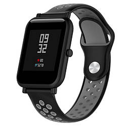 Спортивний ремінець Primo Perfor Sport для годинника Xiaomi Amazfit Bip / Bip Lite/ Amazfit GTS - Black&Grey