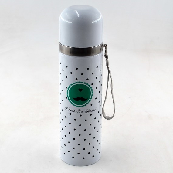 Вакуумний дитячий металевий термос BENSON BN-56 білий (350 мл) | термочашка, фото 1