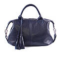 Шкіряна сумка модель 20 синій флотар, фото 2