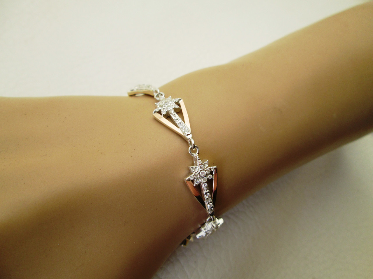 Срібний браслет з золотими пластинами "Зірочка" DARIY 117/9  бр