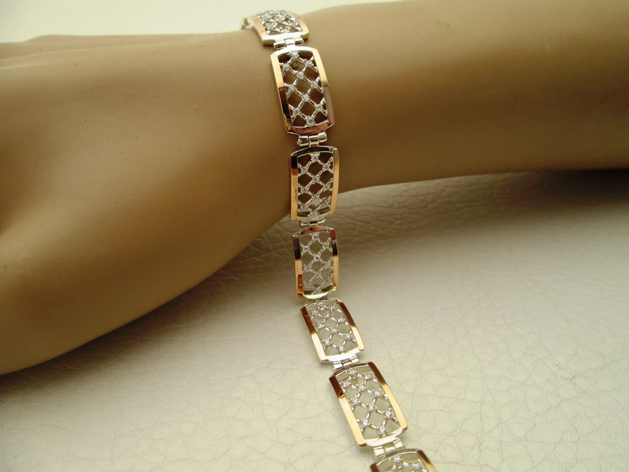 Срібний браслет з золотими пластинами "Монро" DARIY 126/8 бр