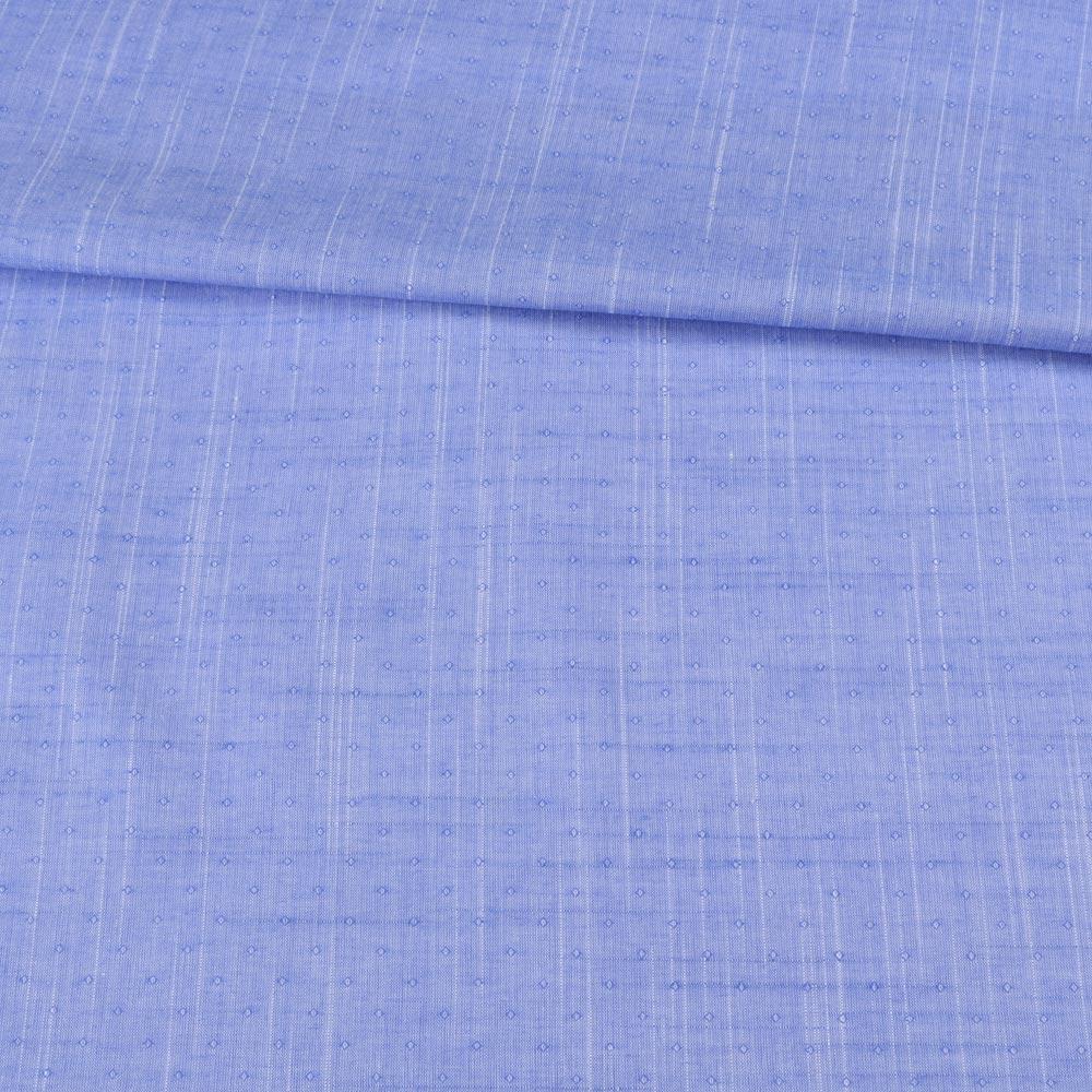 Котон жакардовий блакитний в світлі штрихи і точки ш.150