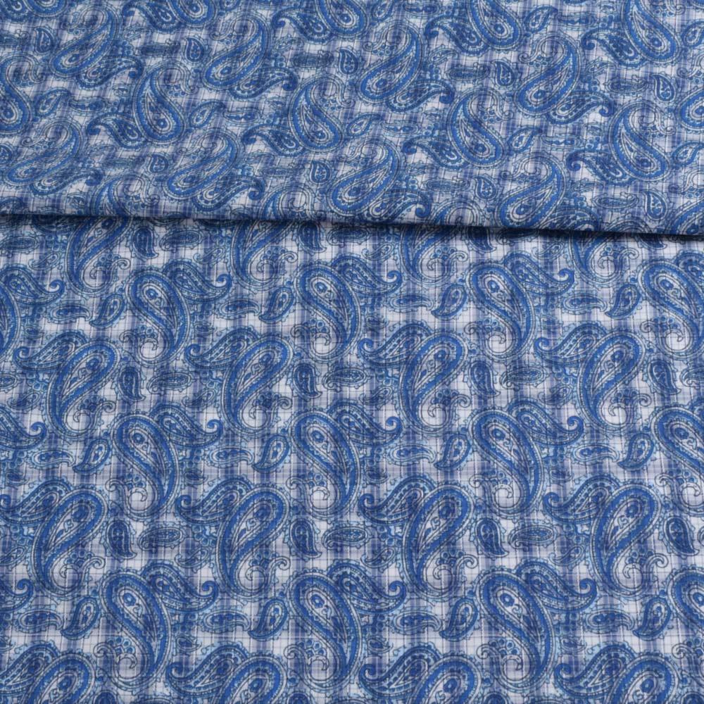 Котон білий в синю клітку і огірки ш.150