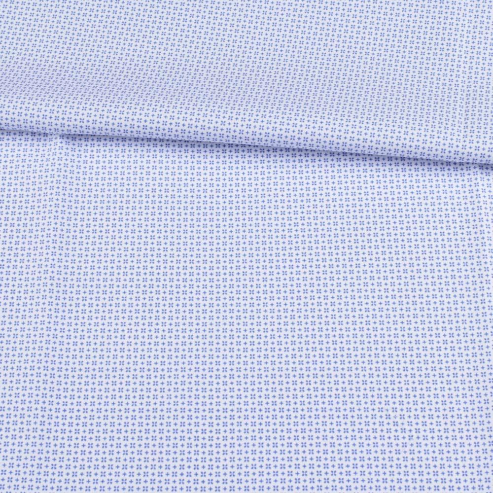 Котон білий в невеликий блакитний візерунок ш.150