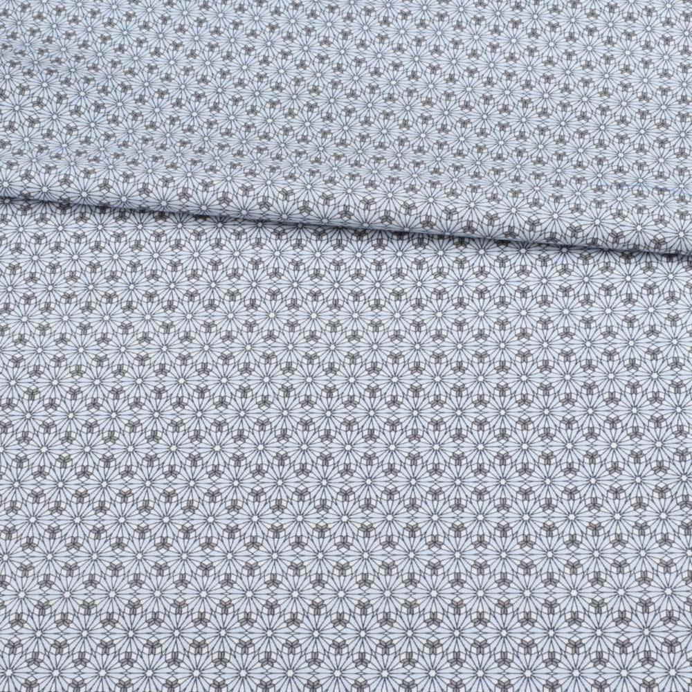 Котон білий в невеликий блакитний, сірий квітка ш.153