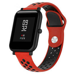 Спортивний ремінець Primo Perfor Sport для годин Xiaomi Huami Amazfit Bip / Amazfit GTS - Red&Black