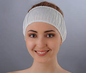 Пов'язка для волосся одноразова (спанбонд) Doily 10 шт./пач. Біла