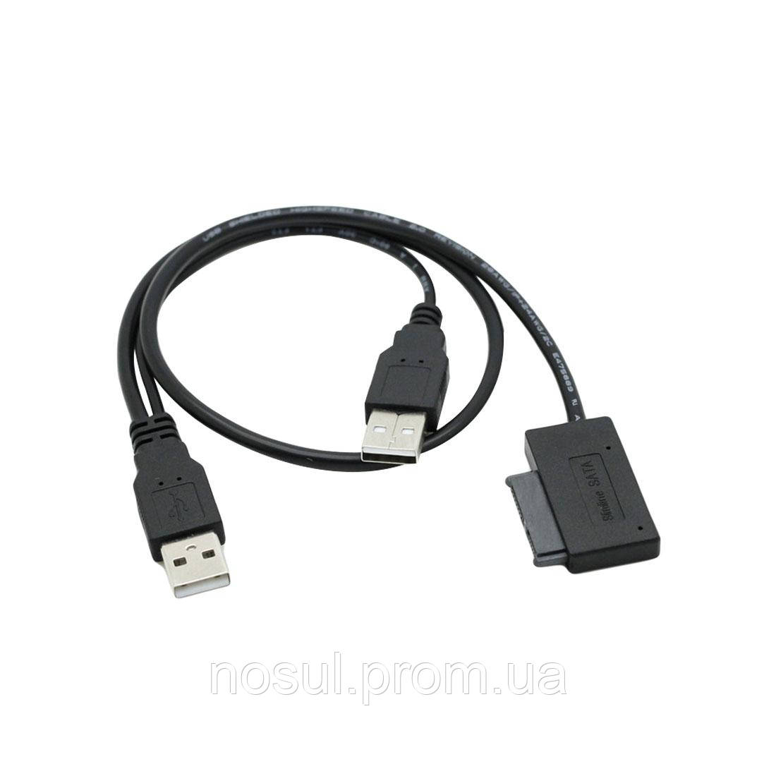 Адаптер USB 2.0 +питание - Sata 13P Slimline (7+6 Pin) SATA DVD CD Rom кабель соединительный переходник ДВД оп - фото 3 - id-p281585459