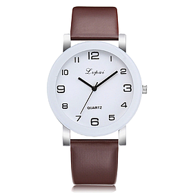 Жіночий наручний годинник Lvpai 80614-2 <unk> Білий з коричневим ремінцем