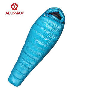 Пуховий спальний мішок Aegismax M3 0°C -5°C Large 210 см Blue
