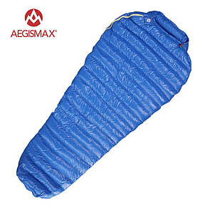 Пуховий спальний мішок Aegismax M2 +7°C +2°C Large 200 см Blue