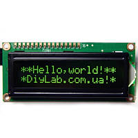 LCD 1602 HD44780 зелені символи, чорний фон Arduino, AVR, STM32, Raspberry Pi