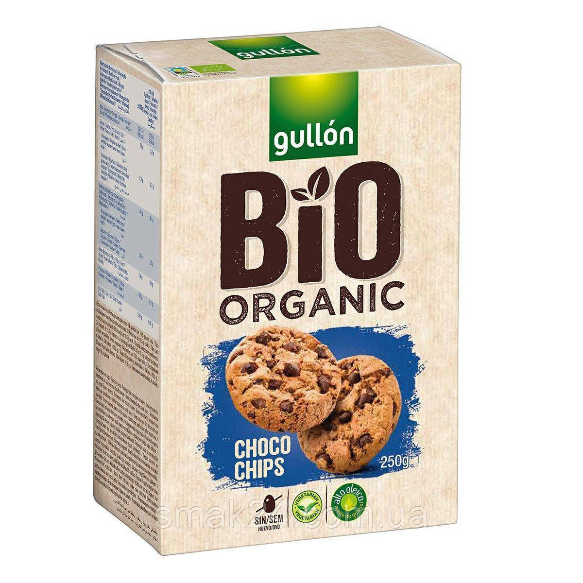 Печиво без алергенів Gullon Bio Organic зі шматочками шоколаду 250 г Іспанія