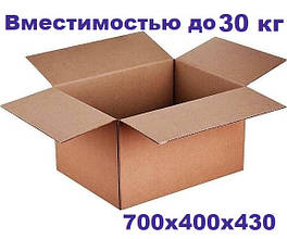 Картонна коробка місткістю до 30 кг фактичної або об'ємної ваги 700*400*400
