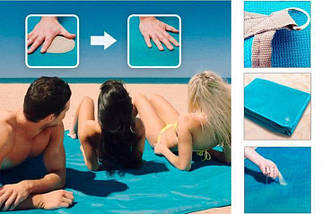 Пляжна підстилка анти-пісок Sand Free Mat (200x150) | пляжний килимок | килимок для пікніка | килимок для моря, фото 3