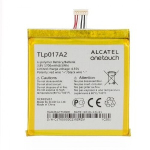 Аккумулятор Alcatel TLp017A1, TLp017A2 (1700 mAh) - фото 1 - id-p1001649877