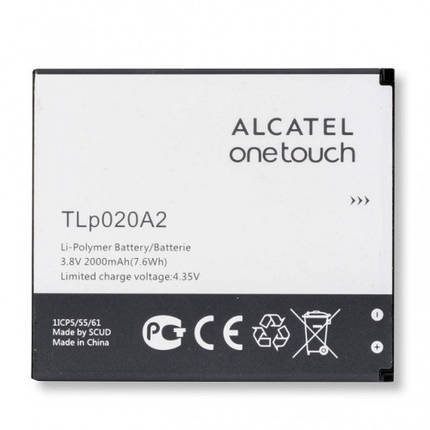 Аккумулятор Alcatel TLp020A1, TLp020A2 (2100 mAh), фото 2
