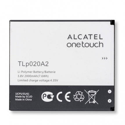 Аккумулятор Alcatel TLp020A1, TLp020A2 (2100 mAh), фото 1
