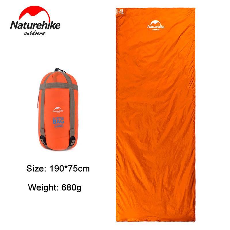 Спальный мешок Naturehike Ultra light LW 180 NH15S00 +15°C +9°C. Оранжевый. - фото 1 - id-p1001660008