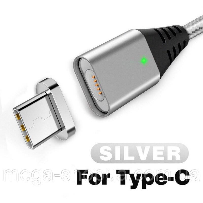Магнітний кабель для заряджання USB - Type-C. Зарядний провід шнур ЮСБ на Тайп С для телефону смартфона WEV553S