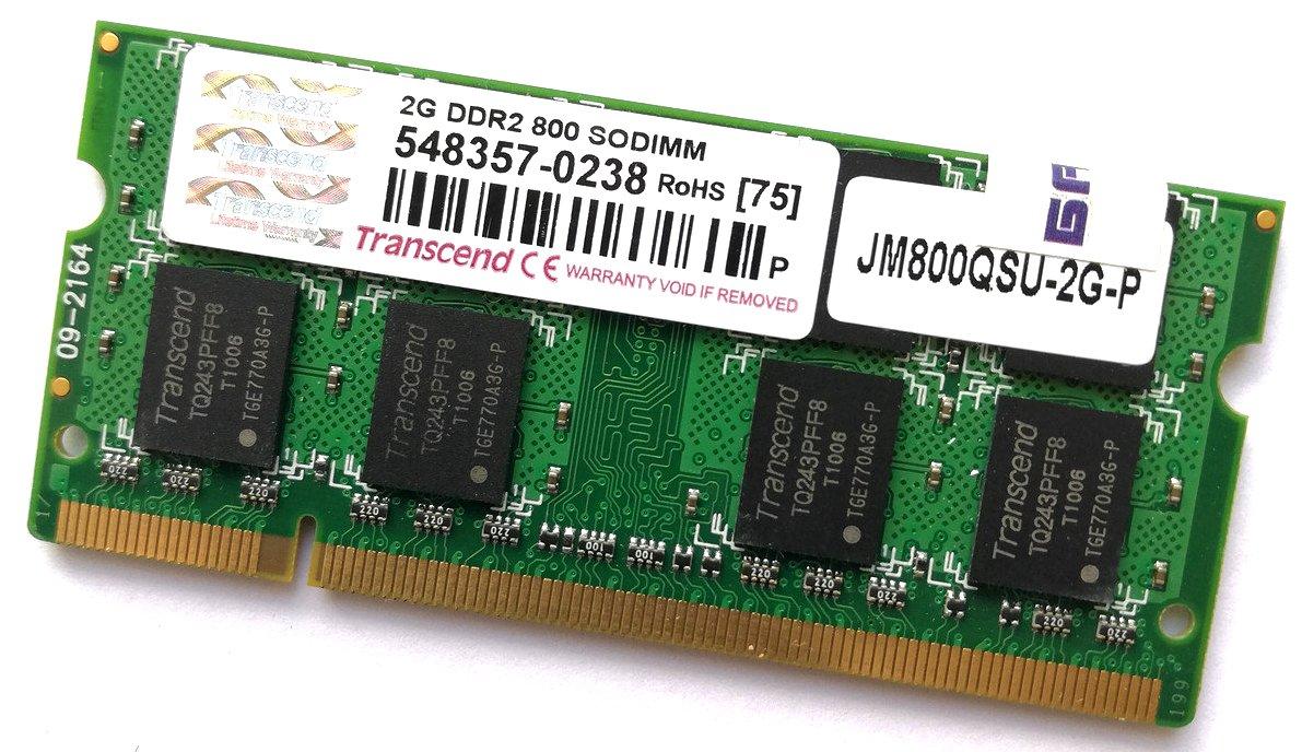 Оперативна пам'ять для ноутбука SODIMM Transcend DDR2 2Gb 800MHz 6400S CL6 Б/В